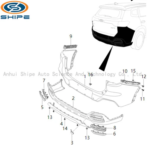 T1A T1D T18 المصد الخلفي والاكسسوارات FOE CHERY TIGGO8 TIGGO8 PRO